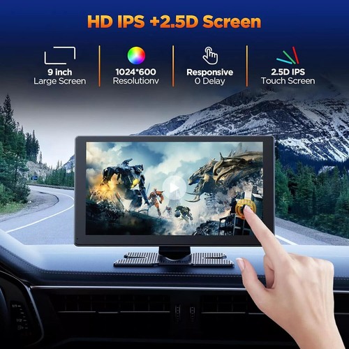 9"Car Stereo Radio 4K Dash Cam Wireless Apple Carplay&Android Auto+1080P Camera - Picture 5 of 9