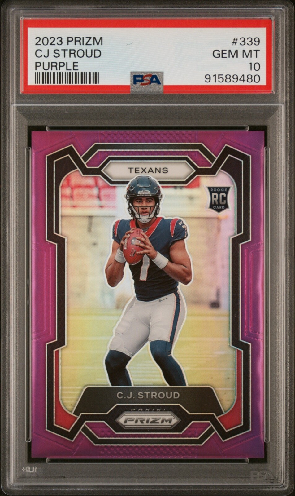 2023 PRIZM CJ STROUD PURPLE #'D /125 PSA 10 ROOKIE #339