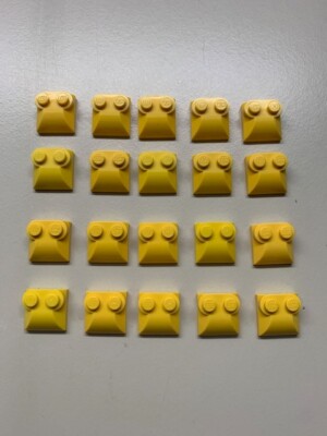 Lego 20 x Motorblock gelb yellow brick 2x2x2/3 two studs, curved Slope end 47457