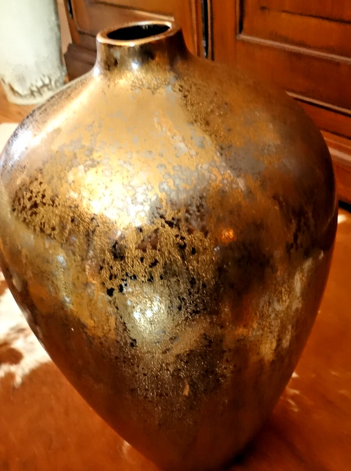 "Florero grande de cerámica de gres de cobre con ramo de invierno Kohl's de 16"" de alto" Foto 3 de 4