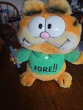 Vintage 1981 Dakin Garfield 10" Plush Golfer Fore Golf Club United Syndicate