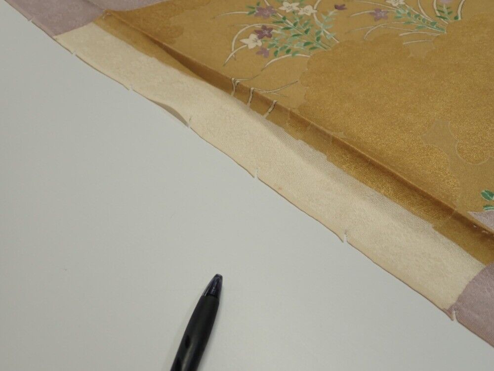 2M03z110 Japanese Kimono Silk FABRIC Bellflower Ash purple 2M03z110 Japanese Kimono Silk FABRIC Bellflower Ash purple