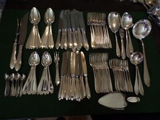 GERO geradliniges Art-Deko Silberbesteck 12 Personen 108 Teile Silber 90er TOP!