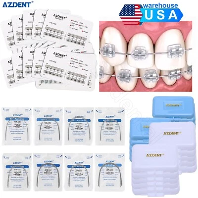 AZDENT Soportes de metal de ortodoncia dental mini estándar borde / Alambre arco /Cera