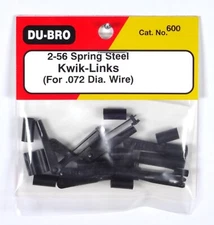 DU-BRO 2-56 SPRING STEEL KWIK-LINKS FOR .072 WIRE (PACKAGE OF 12)( CAT. # 600 )