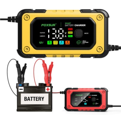 12V7A Car Moto AGM Battery Repair Charger Device