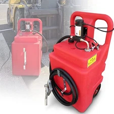 32 Gallon Heavy Duty Portable Fuel Tank w/ Top Handle 13ft Delivery Hose Oil Gun