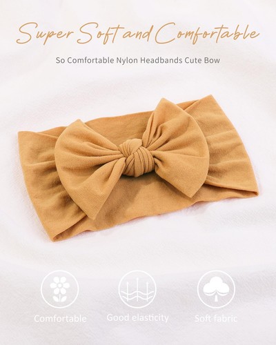 3PCS Baby Nylon Headbands Hairbands Hair Bow Elastics for Baby Girls Newborn ... - Picture 3 of 9