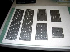 1959 Gilbert Erector Set Lot of 6 Various Base Plates, 3" to 12"