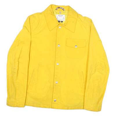 PERFECTO BRAND Herren Gelbe Coachjacke M Unifarben Regular Fit Baumwollmix