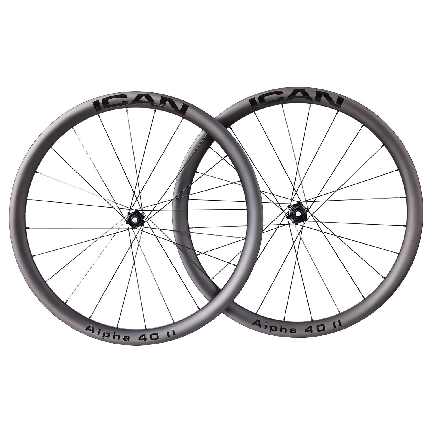 ICAN Alpha 40Ⅱ1390g Carbon Disc Road Bike Wheelset 23mm In