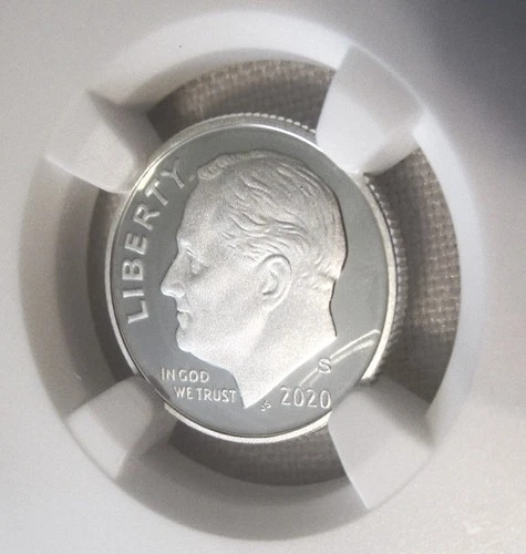 2020-S Roosevelt Silver Dime 10¢, Proof Strike, NGC Graded PF 70 Ultra Cameo