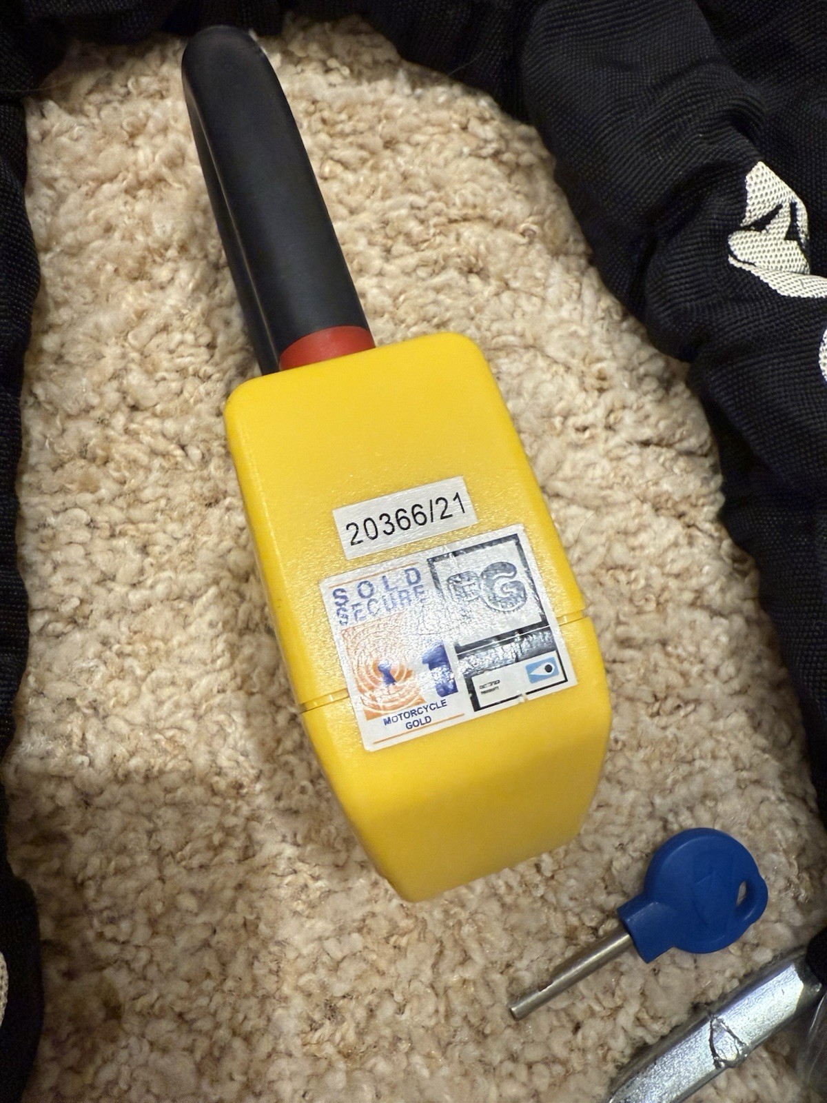 Oxford Boss Motorcycle Disc Lock Padlock Alarm with Oxford Chain