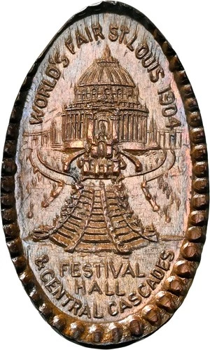 1904 St Louis World's Fair CASCADES Elongated Indian Cent NGC MS64 BN M&D-9