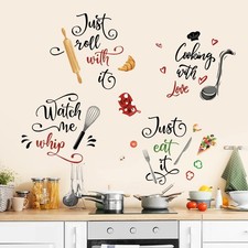 Kitchen Food Wall Stickers Quotes Kitchenware Lettering Peel and Stick Wall Art