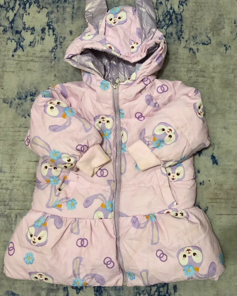 Girls Puffer Jacket Coat Pink Steella Cartoon Printed Size 8 to 10 years - Image 4 of 4
