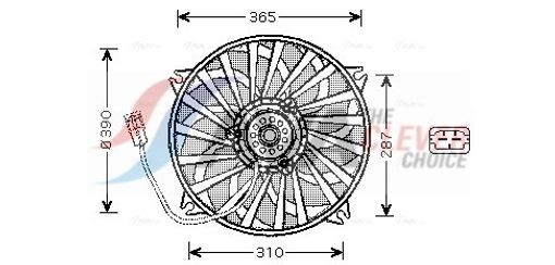 Fits AVA PE7535 RADIATOR FAN CITROËN C4 (2005) 1.6