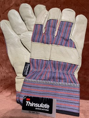 3M Thinsulate Industrial Leather Work Gloves  L - Large Heavy Duty High Quality