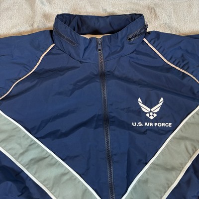 US Air Force Jacket Men Medium Blue Reflective Vented Physical Training AF PTU