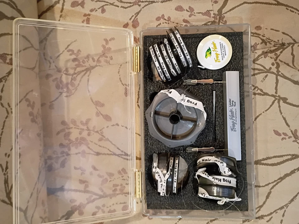 Kit de atado Leader usado monofilamento pesca con mosca pelo de rana Foto 3 de 3