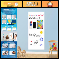Magnetic Dry Erase Whiteboard Contact Paper 39" x 18" - Peel Stick Wall Sticke