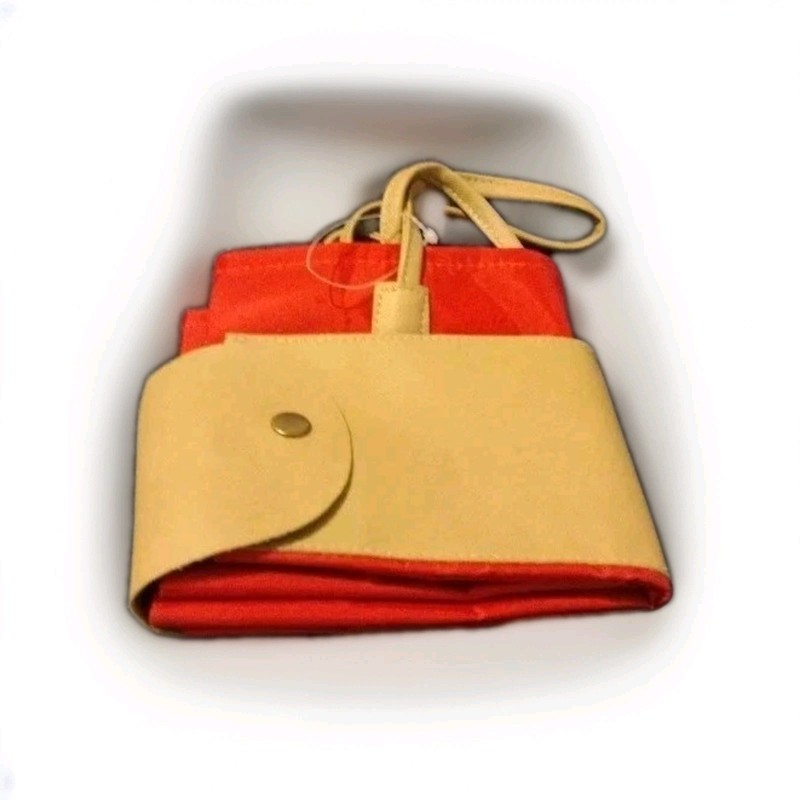 Foldable Tote Bag Red Vinyl/ Nylon Pre-owned (H1)
