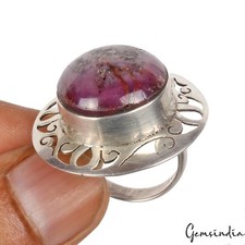 Genuine 13.35 Gm Solitaire Natural Star Ruby Ring 925 Sterling Silver Size 5.5US