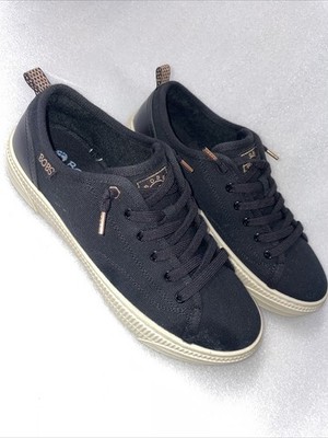 Women's Skechers, BOBS Copa Sneaker 114640-BLK Black Canvas Synthetic Shoes Sz10