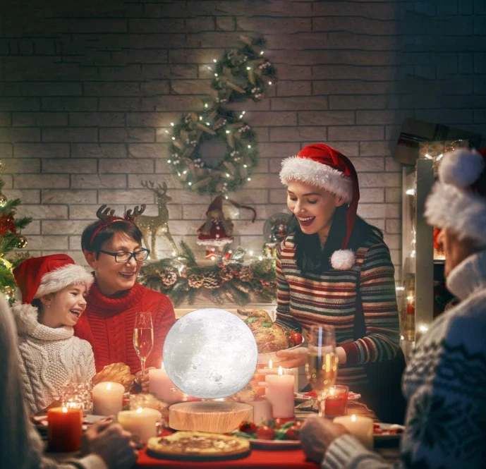 Lampe Lune Lévitante│ VGAzer│3D│Base Bois│Veilleuse LED│Enfant & Adulte - Photo 2/4