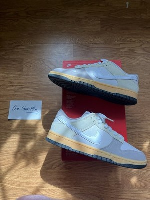 Nike Dunk Low Suede & Canvas Phantom White Gum Yellow HV4301 030 Mens Size 9.5