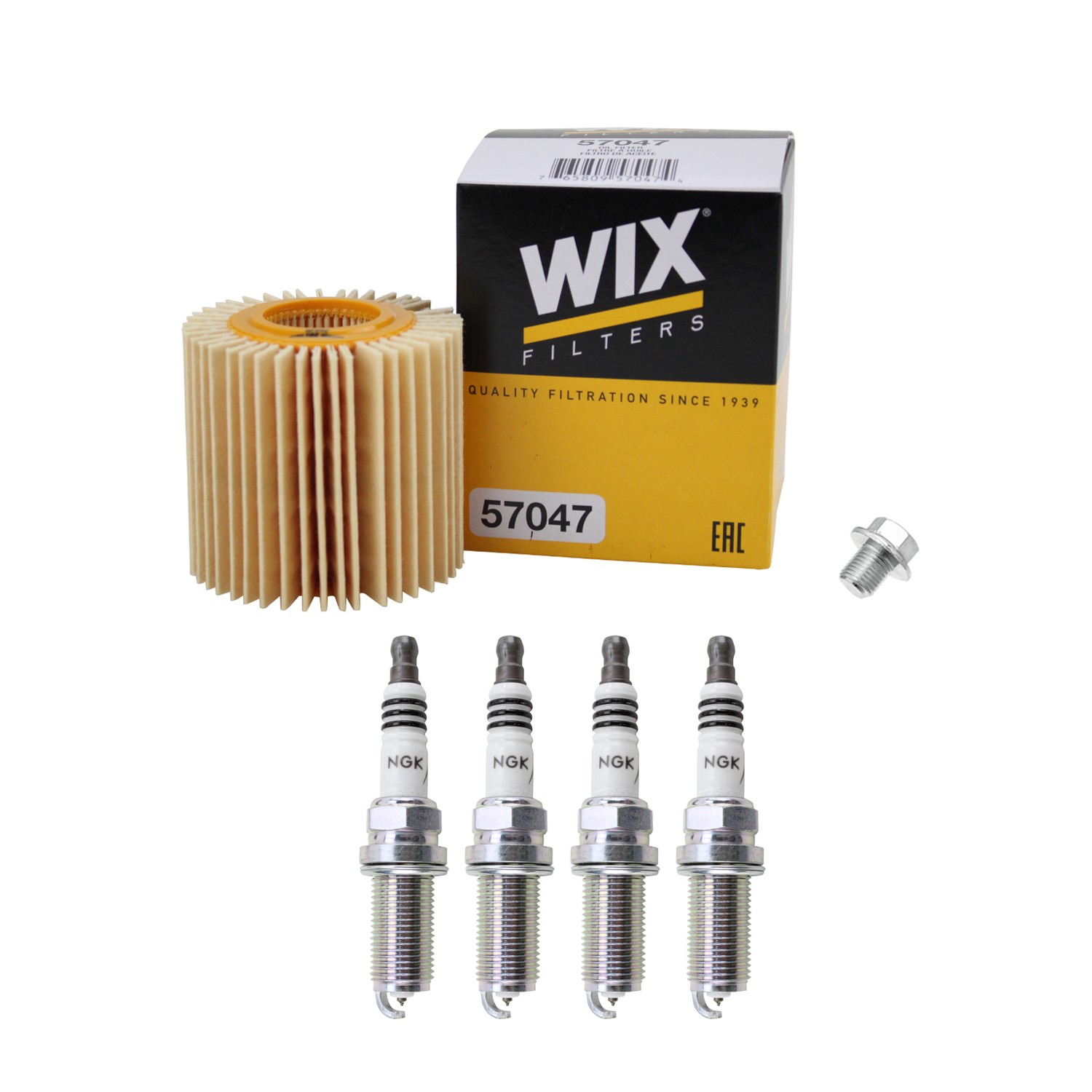 Wix Engine Oil Filter  NGK 4 Iridium IX Spark Plugs kit for Camry RAV4 2.7L L4