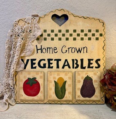 Vintage Handmade Wooden Country Farmhouse Kitchen Sign - Artist Signed 1997