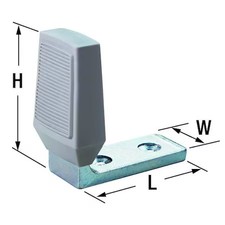 Rockwood 486.2C Angle Door Stop, Steel, 2-5/8"H X 1"W