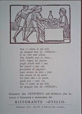 Venturina (Livorno) Cartolina Pubblicitaria Ristorante Otello Con Menù 1950 ca