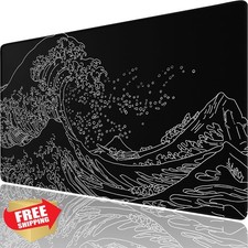 Large Gaming Mouse Pad 31.5x15.7 XXL Wave Non-Slip Desk Mat