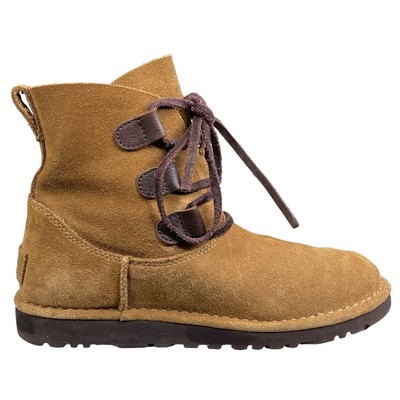 UGG Women s Elvi Brown Suede Lace Up Ankle Boots Size US 7
