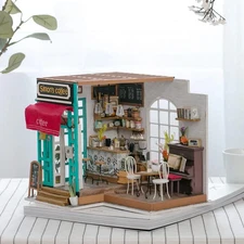 Robotime Rolife Simons Coffee Shop DIY Miniature House Room Set DG109 NEW SEALED