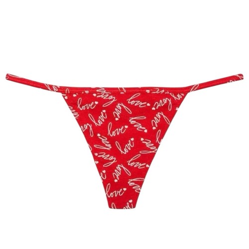 Victoria's Secret Mujer Lápiz Labial Rojo Love Acanalado Tanga en V Panty Talla XXL - Imagen 3 de 4