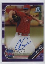 2019 Bowman Chrome Prospects Purple Refractor 44/250 Cole Irvin #CPA-CI Auto ms9