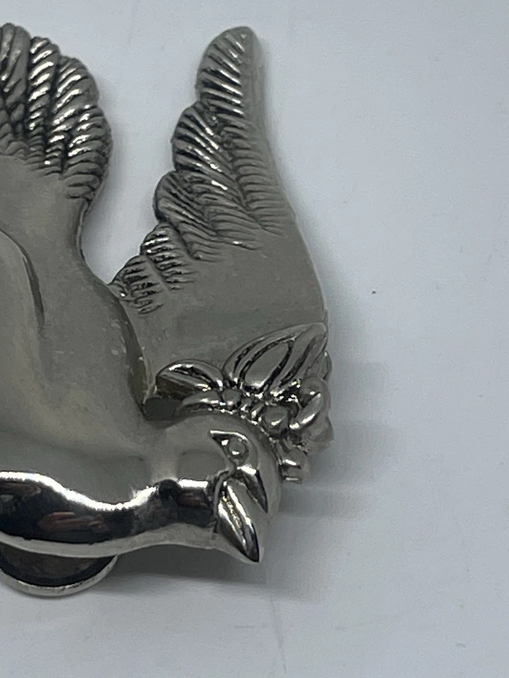 Vintage John Hardy Peace Dove Bird Tie Clip Tie Bar Silver Plated Signed 2 3/4” - Image 3 of 4