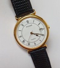 Vintage Pulsar Mens Classic Gold Tone Date V5...