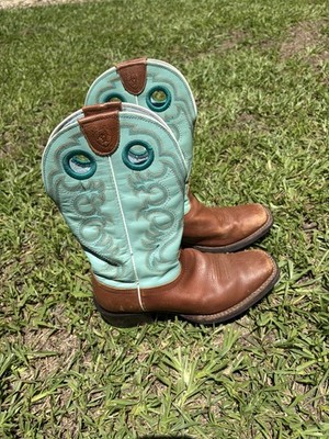 Ariat Square Toe Boots Women s Western Leather Cowboy Teal Size 6.5B