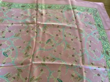 Unbranded Pink Paisley 36  Square Silk Hand Rolled Edge Scarf