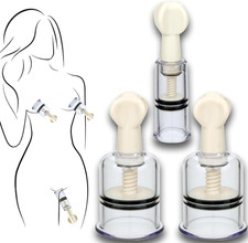 Nipple Suckers Set 1 Pcs 0.78"  2 Pcs 1.5" , Twist Nipple Suction Cups and Cli