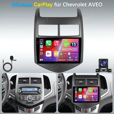4+64GB 9'' Carplay Android 15 Autoradio für Chevrolet Aveo T300 2011-2016 BT Navi