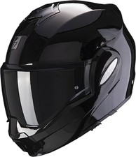 Casque moto modulaire SCORPION EXO-TECH EVO SOLID, noir brillant