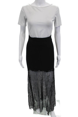 Vena Cava Womens Black Polyester Maxi Skirt Size 2