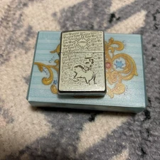 Zippo Oil Lighter Western Hero Used Vintage Solid Brass Silver Copper Keychain