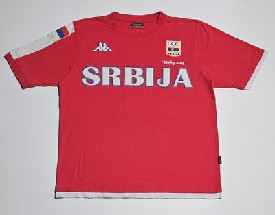 Vintage Kappa 2008 Beijing Olympics Serbia Soccer Jersey T Shirt Sz Large