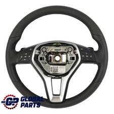 Volante Mercedes W176 W246 NUOVO in pelle nera Fili neri Paddle Shift